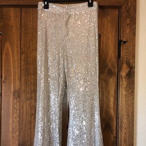 Fashion Nova Sequins Bell Bottoms Strectchy Size M